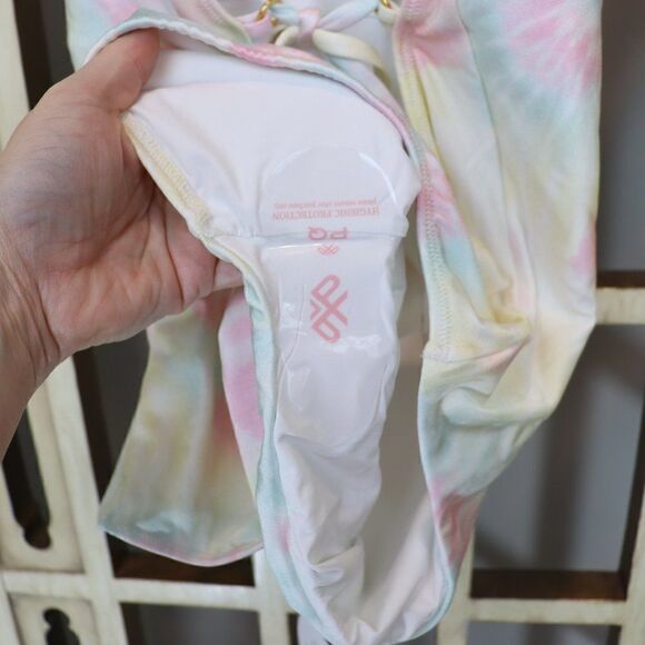 PQ Swim Anthropologie Utopia Aphrodite Tie Dye One Piece Swimsuit L - Picture 6 of 10